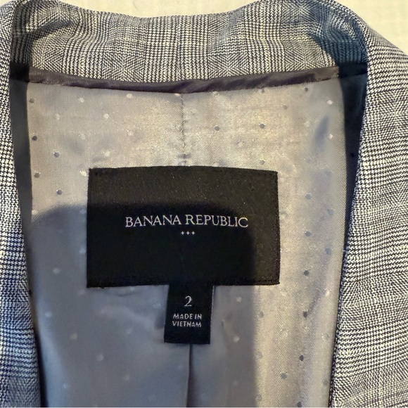 Banana Republic Gray Plaid Blazer Jacket - Picture 4 of 5